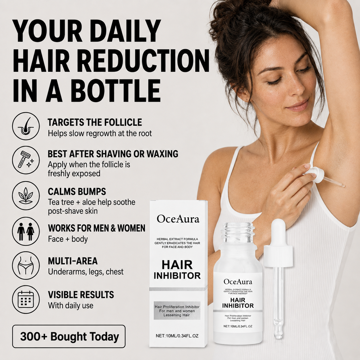 Permanent Hair Inhibition Serum Armpit Leg Arm Hair Growth Inhibitor Moisturizing Soft Skin Soothing Painless Depilatory Essence